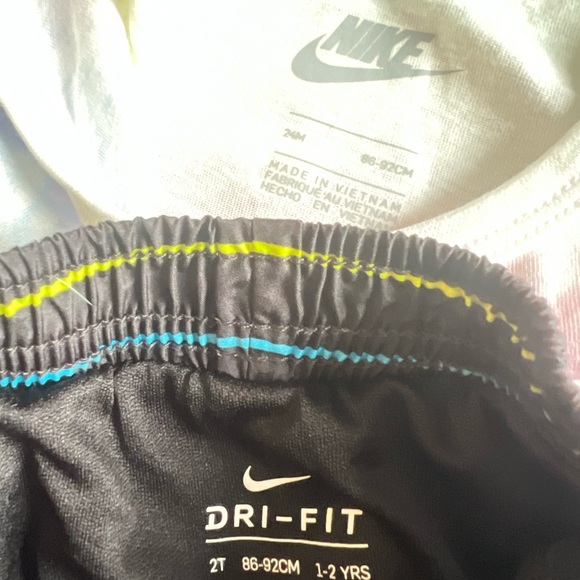 Nike Dri-FIT Black Shorts with Blue and Yellow Accents - Picture 2 of 2